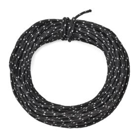 50ft Reflective Nylon Wind Rope Cord; Tent (Color: Black)