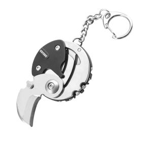 Mini Knife Coin Shape Package Gadget Multi Tool (Color: Silvery)