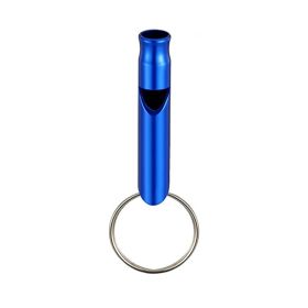 1pc Aluminum Whistle With Keychain; Sturdy Lightweight (Color: Blue)