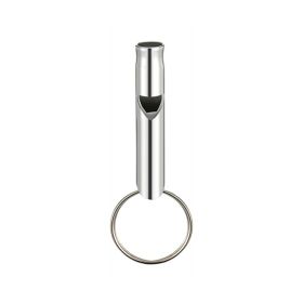 1pc Aluminum Whistle With Keychain; Sturdy Lightweight (Color: Silvery)