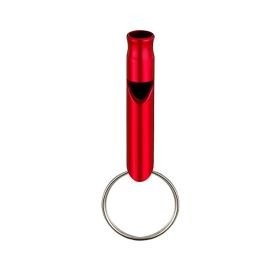 1pc Aluminum Whistle With Keychain; Sturdy Lightweight (Color: Red)