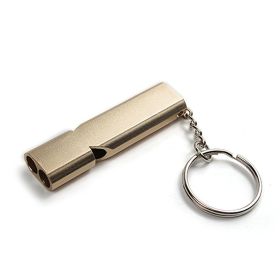 Aluminum Safety Whistle; Emergency Survival Tool (Color: Golden)