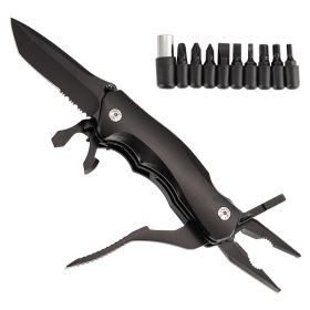 Folding Pocket Multi-purpose Set Of Tools (Color: Black-2 Model)