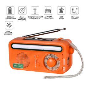 Emergency Radio Hand Crank Solar (Color: Orange)