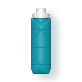 20oz Durable Collapsible Water Bottles; BPA Free (Color: Blue)