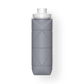 20oz Durable Collapsible Water Bottles; BPA Free (Color: Grey)