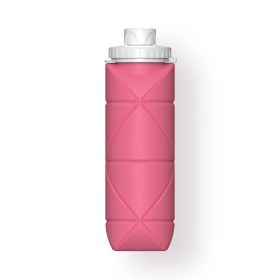 20oz Durable Collapsible Water Bottles; BPA Free (Color: Pink)