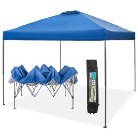 10x10ft Pop Up Canopy Tent With Wheeled Bags (material: powder coated steel frame, Color: Blue)