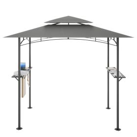 8 x 5 FT Grill Pergola Tent with Air Vent (Color: Gray)