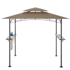 8 x 5 FT Grill Pergola Tent with Air Vent (Color: Khaki)