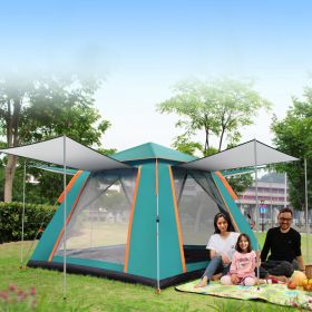 4-5 Person Camping Tent; Mosquito Nets (Color: Green)