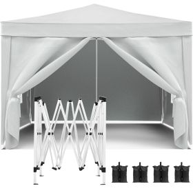 10'x10' EZ Pop Up Canopy Outdoor Portable (Color: White)