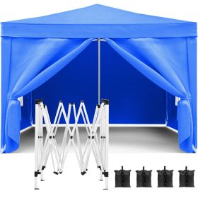 10'x10' EZ Pop Up Canopy Outdoor Portable (Color: Blue)