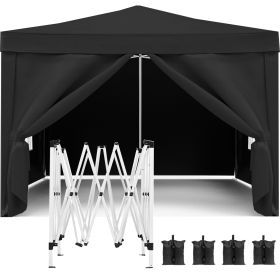 10'x10' EZ Pop Up Canopy Outdoor Portable (Color: Black)