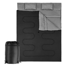 Double Person Waterproof Sleeping Bag W/ 2 Pillows (Type: Sleeping Pad, Color: Black)