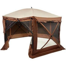 12.5 X 12.5 Ft Canopy, Camping Screen Tent (Color: 12.5 x 12.5Brown)