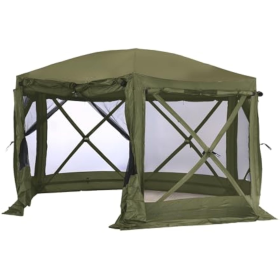 12.5 X 12.5 Ft Canopy, Camping Screen Tent (Color: 12.5 x 12.5Green)