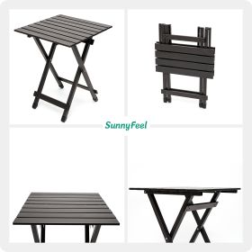 SUNNYFEEL Folding Camping Table (Color: Brown)