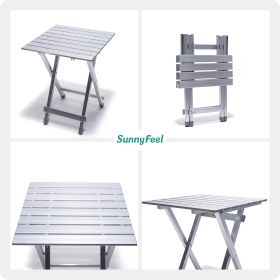 SUNNYFEEL Folding Camping Table (Color: Silver)