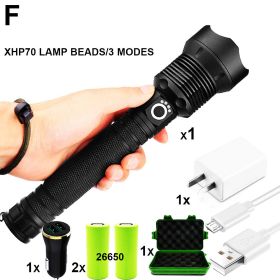 LED Flashlight Torch USB Rechargeable (Emitting Color: F-XHP70)