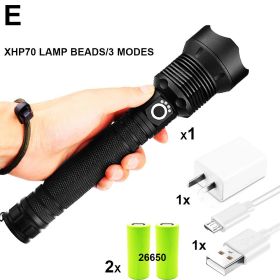 LED Flashlight Torch USB Rechargeable (Emitting Color: E-XHP70)