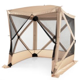 Pop Up Gazebo with Netting (Color: Coffee)