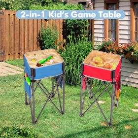 2 Pieces Folding Camping Tables (Color: blue and red)