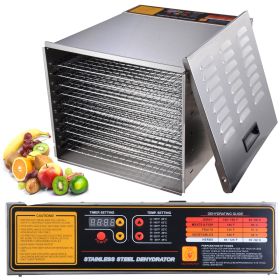 10 Tray Stainless Steel Dehydrator (Color: As Picture)