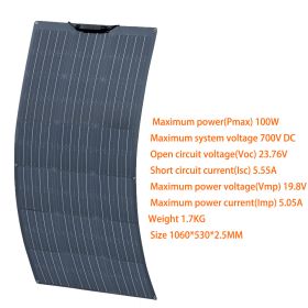 Flexible Solar Panel Sets 18V to 400W (Color: 100W 19.8V)