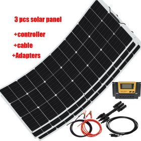 Flexible Solar Panel Sets 18V to 400W (Color: 12V 450W)