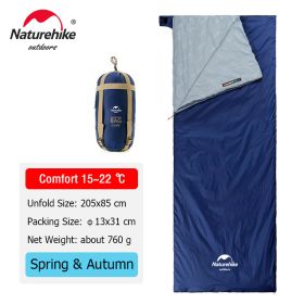 Naturehike lw180 Sleeping Bag Ultralight Cotton (Color: Navy - 205x85 cm)