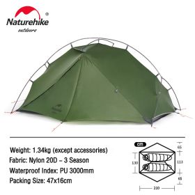 Naturehike Tent Ultralight Camping 1 and 2 person (Color: 2 Person-green-20D)