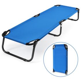 Outdoor Folding Camping Bed (Color: Blue)