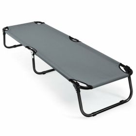 Outdoor Folding Camping Bed (Color: Gray)