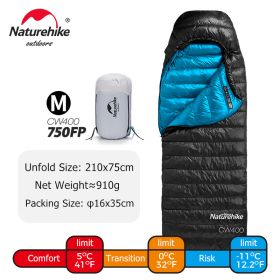 Naturehike Sleeping Bag Lightweight Goose Down (Color: Black M - Goose)