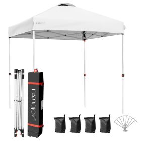 6.6 x 6.6  Pop-up Canopy Tent with Roller Bag (Color: White)