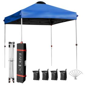 6.6 x 6.6  Pop-up Canopy Tent with Roller Bag (Color: Blue)