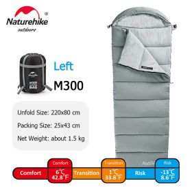 Naturehike Winter Sleeping Bag Ultralight (Color: Grey - M300-Left)