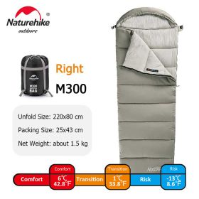 Naturehike Winter Sleeping Bag Ultralight (Color: Green - M300-Right)