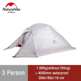 Naturehike Cloud Up Camping Tent (Color: 3 man Gray with flap)