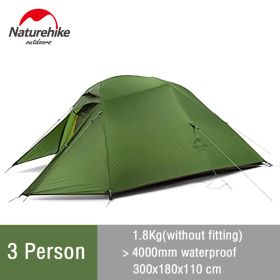 Naturehike Cloud Up Camping Tent (Color: 3 man - Army Green)