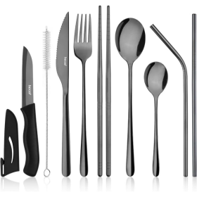 Hecef 11 PCS Portable Silverware Set (Brand: Hecef)