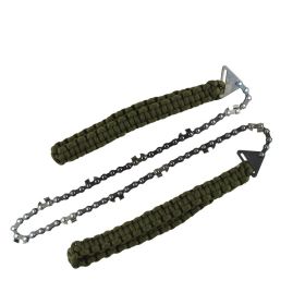 24 inch portable hand chain saw (Option: 11knives green umbrella rop)